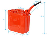 20L US Standard Cold-rolled Plate Petrol Diesel Can Gasoline Bucket with Oil Pipe Red RED 4pcs/set 88681439