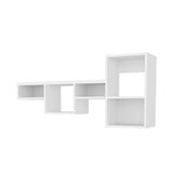 White Wall-Mounted Shelf Unit with 5 Shelf B062P252161
