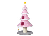 59in Large Tall Christmas Tree Cat Tower 2 Cat Condos & Scratching Post, Soft Fleece Cat Tree 91734077