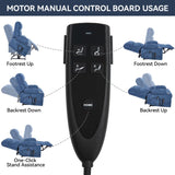 Blue Dual Motor Infinite Position Up to 350 LBS Chenille Power Lift Recliner Chair, Heavy Duty W3224P290205