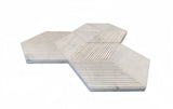 Hexagon Marble tile, White marble, marble, for wall, OL textured finished, 3D fluted marble, W1696P262342