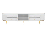Modern TV Stand for TVs up to 80 Inches, Entertainment Center with 4 Drawers and 1 Cabinet, Wood TV 38254875