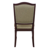 ZNTS Dark Cherry Finish Dining Chairs Set of 2 Upholstered Seat and Back Nailhead Trim Wooden Furniture B011P186811