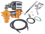 12V 20GPM Portable Fuel Transfer Pump Gasoline w/Oil Meter for Gas Diesel Yellow 44218241