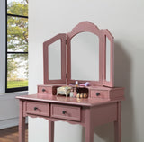 ZNTS Wooden Vanity Make Up Table and Stool Set, Rose ld 71086315