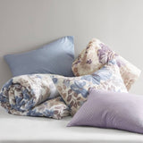 Floral Comforter Set with Bed Sheets Blue King B035P266686