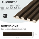 4 Packs 94.5" x 5.7" Solid Wood Panels for Wall, Acoustic Wood Slat Wall Panels for Interior Wall T3210P310266