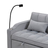 Modern Velvet Loveseat Futon Sofa Couch w/Pullout Bed,Small Love Seat Lounge Sofa with adjustable W2297P224268