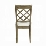 Beige and Rustic Oak Lattice Back Side Chairs B062P182771
