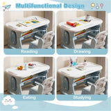 Kids Activity Table with Abundant Storage - Concave Shelf Side Pen Slots 64158096