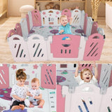 202 Panel Baby Playpen, Foldable Playard for Baby and Kids, Adjustable Shape Play Fence with Safety W2031P240703