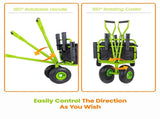 Fishing Cart Beach Cart Collapsible Wagon 9.85'' All-Terrain Wheels for Sand, Heavy Duty Garden Cart 36035924