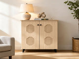 Closed Entryway Shoe Storage Cabinet, Natural Finish Engineered Wood Narrow Shoe Organizer Cabinet 58982031