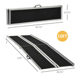 ZNTS 10' Threshold Ramp,Portable Wheelchair Ramp,Carpeted Foldable Handicap Ramp, 06003975