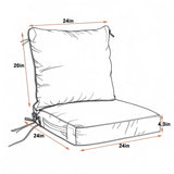 2 PCS Set 24x24 in Outdoor Deep Seat Cushion- Waterproof Fade-Resistant Patio Furniture Cushions 30408506
