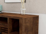 64 inch TV Stand Console for TVs up to 70 inches, No Assembly Required, Whiskey Finish B108P160188