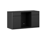 53.2"Fluted Buffet Wine Cabinet with Mini Fridge Nook , Charging 35542257