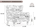 Modern Accent with Retro Wood Legs, Comfy Upholstered Armchair, Floral Design Single Sofa 75700450