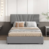 ZNTS Queen Upholstered Platform Bed with Lifting Storage, Queen Size Bed Frame with Storage and Tufted W1670P147579