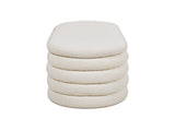 Fuji 49" Upholstered Oval Storage Bench, Ivory White Boucle B2719P238464