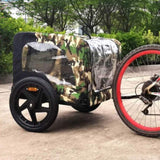 ZNTS Camouflage Foldable Bicycle Trailer Bike Trailer for Camping Pet Dog Cat Luggage Carry 97660378