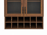 Wall-Mounted Wine Cabinet with Glass Doors, Hanging Wine Rack Storage Cabinet for Home Kitchen W331P474005