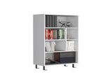 Bookcase 40.6" H, 6 shelves, 4 legs, White B097P250870