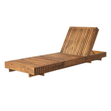 Outdoor Chaise Lounge Chair with 6-Position Adjustable Backrest,Acacia solid wood,TEAK COLOR N770P281696T