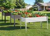 44" Elevated Raised Garden Bed with Drainage Holes, 32" Ergonomic Height Metal Planter - Silver 72247429