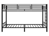 Black Twin Bunk Bed Square Tube High Guardrail Side Ladder Opening Iron Bed 85462110