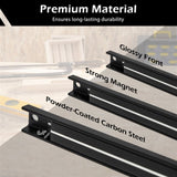 Black Magnetic Tool Organizer Strips - Carbon Steel Construction, Ideal for Clutter-Free 63375487