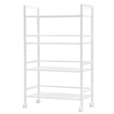 ZNTS Widen 4 Tiers Multi-functional Storage Cart Ivory White 51202437