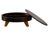 31.5" Retro Round Coffee Table with Storage Space, Suitable for Living Room and Office, Brown W757P370297