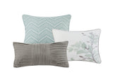 6 Piece Printed Quilt Set with Throw Pillows Aqua King/Cal King B03597395