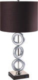 ONE PAIR OF 29"H SILVER 3-RING WITH OUTLET TABLE LAMP B080P334831