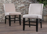 25" Contemporary Upholstered Counter Stools with Nailhead Trim , Wheat/Matte Black, Fabric N780P278314B