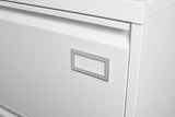 Filing Cabinet Lateral File Cabinet 2 Drawer, White Filing with Lock, Locking Metal File W1247P160451