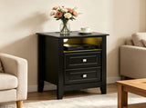 () 2-Drawer Bedside Table Shelves Made of MDF and Painted Bedside Table 49855055