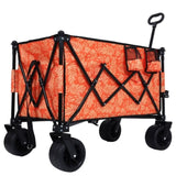 Heavy-Duty 480lbs Folding Wagon Cart with Bonus Picnic Mat - All-Terrain Beach Wheels, Drink W2932P283539