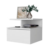 Augusta Floating Nightstand with 2-Tier Shelf and 1-Drawer B128P148656