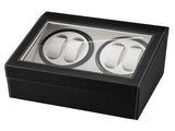 Black Leather Watch Winder Storage Auto Display Case Box 4 6 Automatic Rotation 53056422