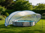 16-foot retractable pool cover, PVC film fiberglass rod pool fence, outdoor swimming pool 15735388