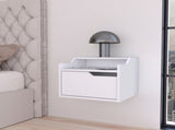 White Dual-Shelf Display Nightstand B062P175143