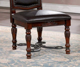Majestic Traditional Set of 2pcs Side Chairs Brown Cherry Solid wood Faux Wood Carved Details Black B011108521