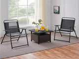 Outdoor Wicker Side Table with Patio Umbrella Hole, Black 75218505