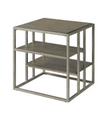 Padena Metal Frame Wood Living Room End Table with Shelf T2574P164788