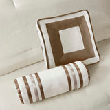 7 Piece Comforter Set Taupe/Brown Queen B03597132
