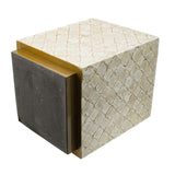 14x14x18" Square Capiz Stool, Cream W2078P326498