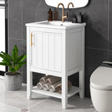 ZNTS 20" Bathroom Vanity with Sink, Bathroom Cabinet with Soft Closing Door, Storage Rack and Open Shelf, WF308492AAK