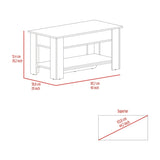 ZNTS Karmen 1-Shelf Lid Top Storage Table Light Oak and White B06280111